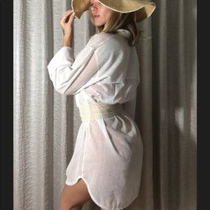 3 piece beach outfit=cover up+belt+hat😍🌹